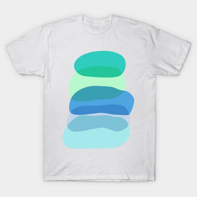 Colorful Abstract Blue and Green Shapes T-Shirt by ApricotBirch